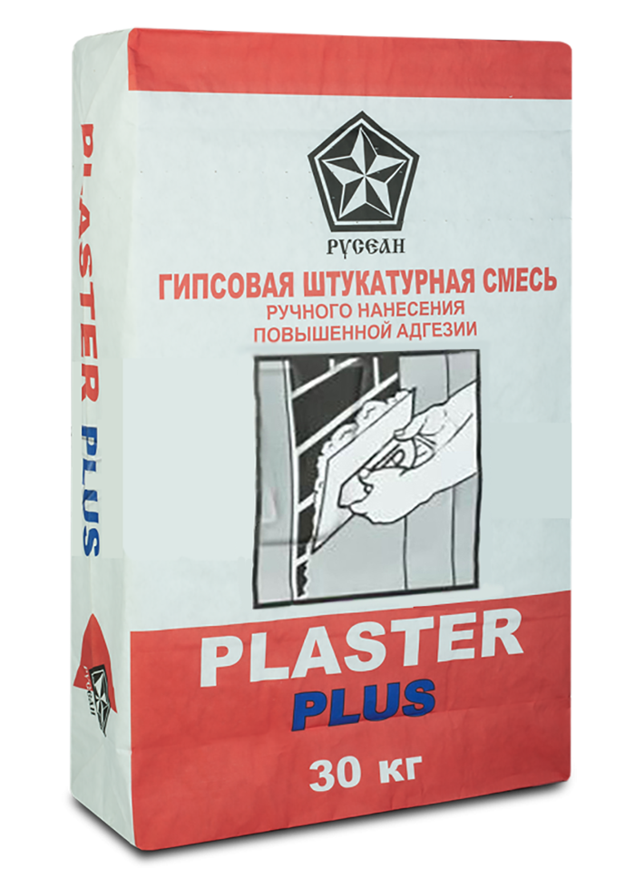 Штукатурная смесь PLASTER ПЛЮС на гипсовой основе 30 кг