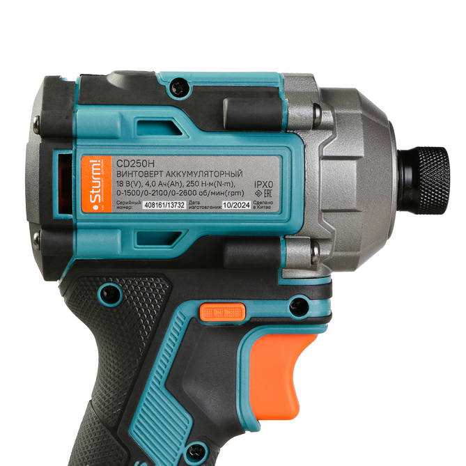 CD250H Винтоверт ударн б/щ Sturm!, 18В, 1BatterySystem, 250Нм, 1/4", 1x4.0Ач, кейс