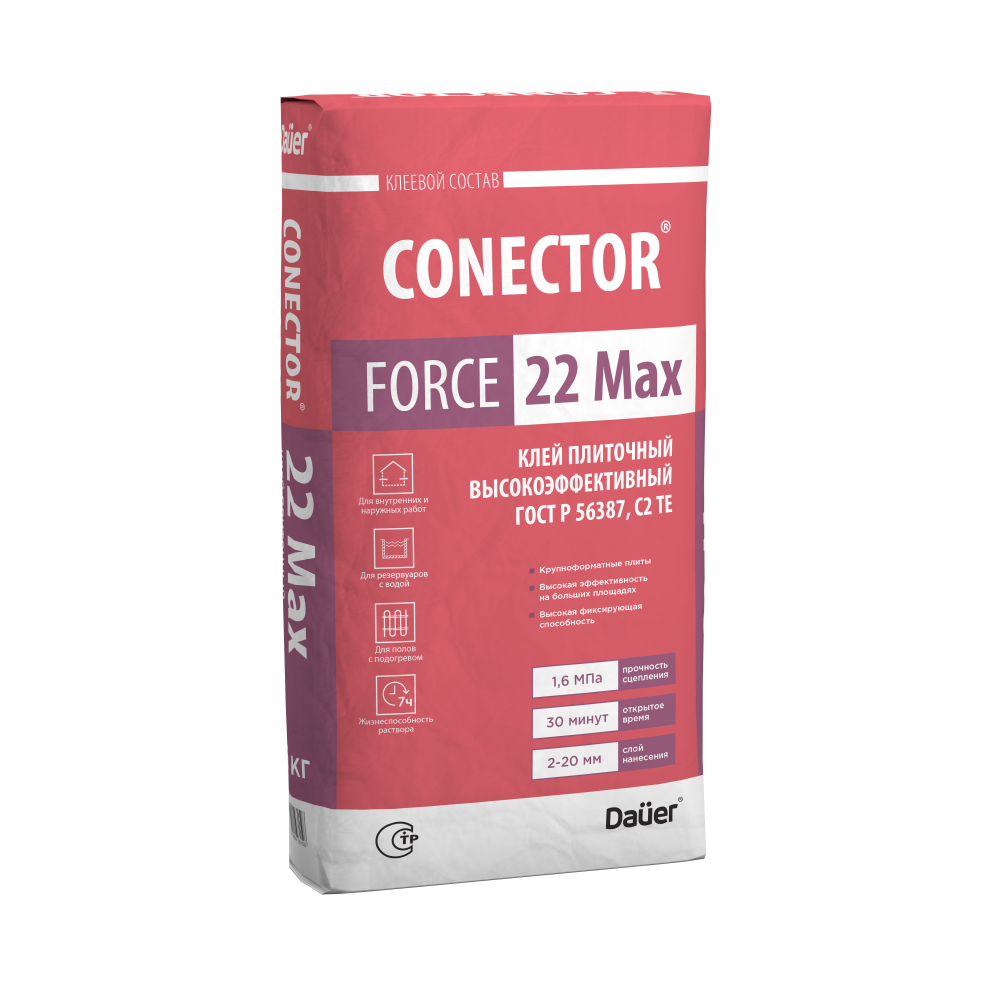 CONECTOR FORCE 22 Max Клей плиточный высокоэффективный 25 кг