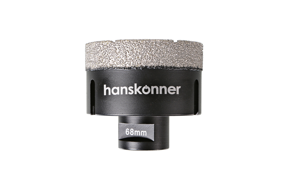 Коронка алмазная для УШМ, tilepro, 68 мм, вакуумн. Спекание алмазов, Hanskonner