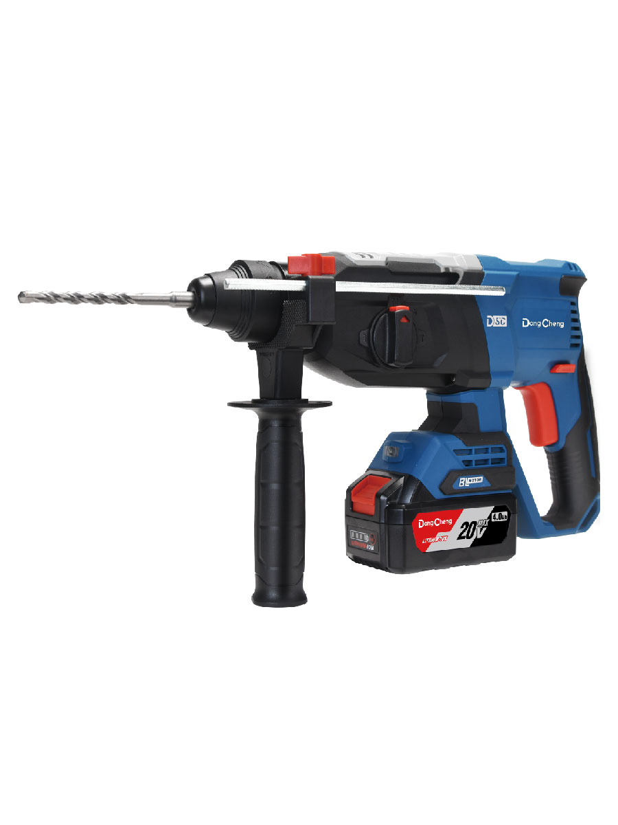 Аккумуляторный перфоратор DongCheng DCZC02-26(TYPE EM), 20 В, 3.1 Дж, 2 акб 4 Ач, зу 2 А