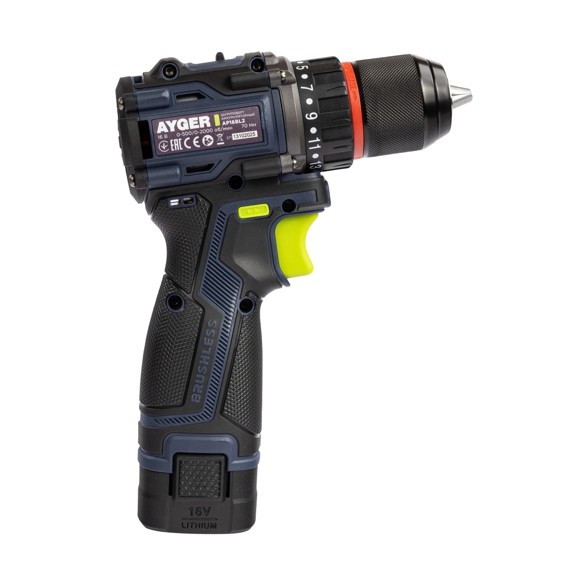 Дрель-шуруповерт AYGER AP16BL2
