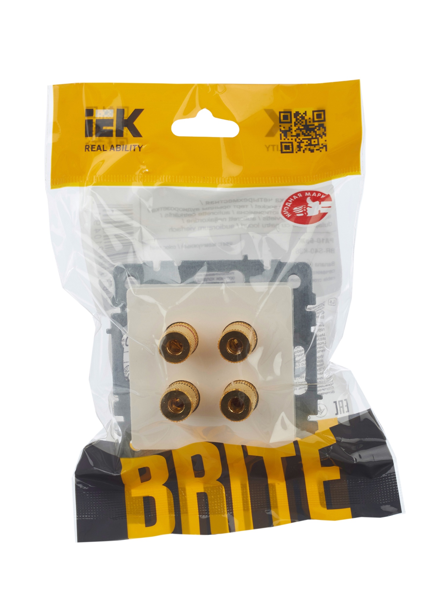 BRITE Аудиорозетка 4-местная РА10-БрЖ жемчуг IEK